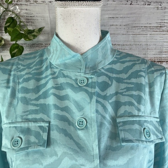 Linea by Louis Dell'Olio Blazer Jacket size Small Blue Jacquard Wedding Church - Picture 3 of 15